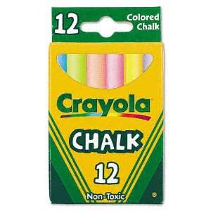  Crayola® Chalk, Assorted Colors, 12 Sticks Per Box 