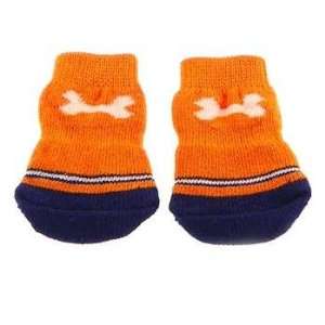 Dog Socks Navy blue and Orange Small 