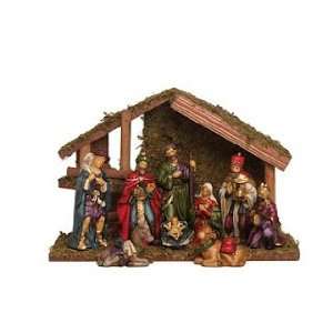    Elements Nine Piece Nativity Set with Wooden Creche