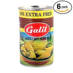 Galil Green Hot Pepper + 20% Extra, 24 Ounce Cans (Pack of 6)  