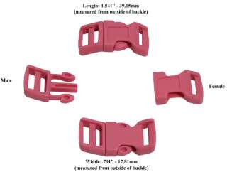 10   1/2 Pink Economy Contoured Side Release Plastic Buckles  