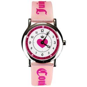 New* Juicy Couture Watch White Pink Rubber Heart with Original Box 