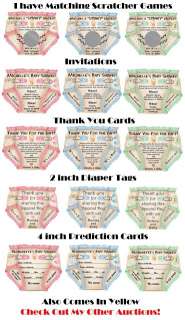   BABY SHOWER PARTY FAVOR SCRATCH OFF DIAPER GAME CARDS  