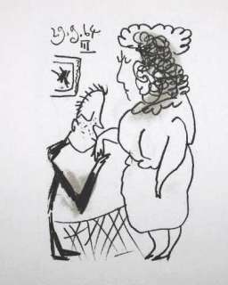 Picasso RARE Limited Edition Dated Drawing Couple ART  