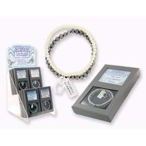 Scriptures for the Soul PRAYING HANDS Black/Blue Freshwater Pearl 