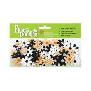 Flora Doodles Mini Jeweled Florettes 80/Pkg, Black/White 