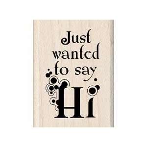   TO SAY HI SCRAPBOOKING WOOD MTD RUBBER STAMP Arts, Crafts & Sewing