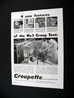 Air Shields Croupette Croup Therapy Tent 1956 print Ad  