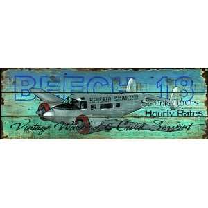 Customizable Large Beech 18 Scenic Tours Vintage Style Wooden Sign 