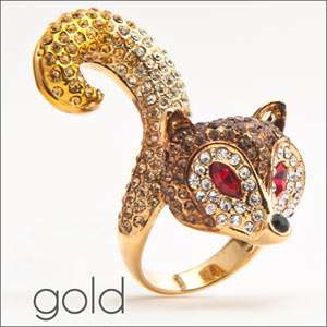 Swarovski Fox Crystal Ring Size 6 9 Womens Elegant Fashion Jewelry 