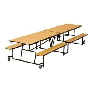  Mobile Bench Cafeteria Table   Enamel Legs   30W x 101L 