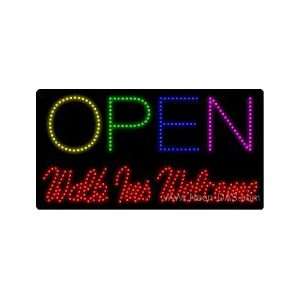  Walk Ins Welcome Open Outdoor LED Sign 20 x 37: Home 