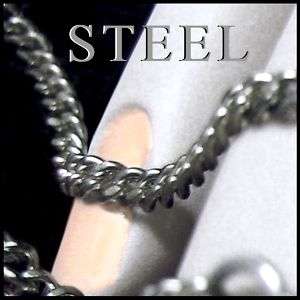 HARD STEEL 2mm 18 CURB LINK CHAIN / RING CLASP / NEW!  