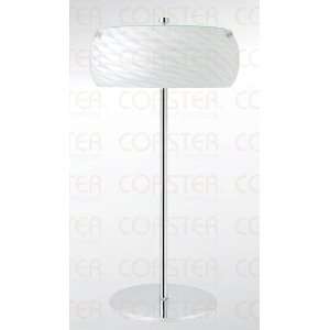  Table Lamp with Scaled Glass Shade in Chrome Finish: Home 