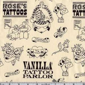  45 Wide Michael Miller Tattoo Parlour Black Fabric By 