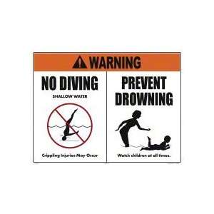   Sign Warning No Diving Prevent Drowning 6610Wa2418E