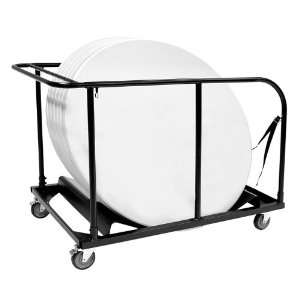  Round Folding Table Dolly Black: Office Products
