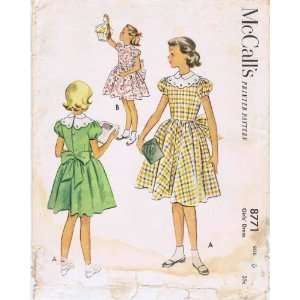   Sewing Pattern Girls Puff Sleeve Dress Size 6: Arts, Crafts & Sewing