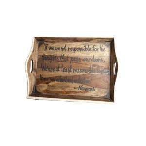  Abigails Wooden Bar Tray with Newcomb Quotation