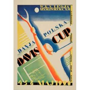 1929 Tadeusz Gronowski Davis Cup Tennis Mini Poster   Original Mini 