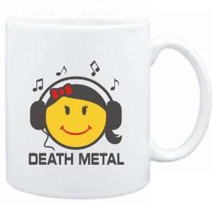  Mug White  Death Metal   female smiley  Music Sports 