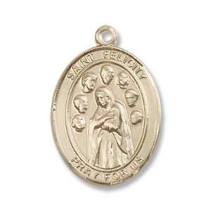  Gold Filled St. Felicity Medal Pendant Charm with 24 Gold 