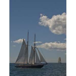 Tall Ships Sailing at the Parade of Sail in Newport, Rhode Island, USA 
