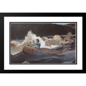   24x18 Framed and Double Matted Shooting the Rapids, Saguenay River