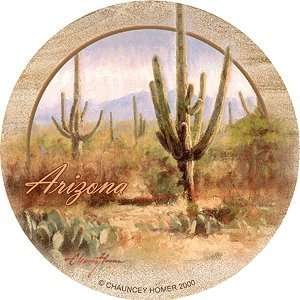    Set of 4 Sandstone Coasters   Saguaros / Arizona