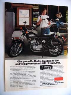 Harley Davidson SS 250 Motorcycle 1976 print Ad  
