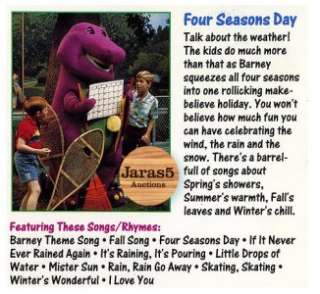 Barney & Friends Four Seasons Day VHS   1992   RARE   Time Life  