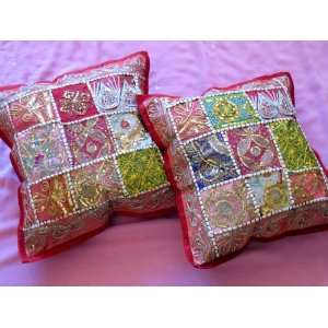   SARI INDIAN LARGE COUCH SOFA DECORATIVE PILLOW CASES: Home & Kitchen