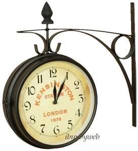 London Kensington Train Station Double Sided Wall Clock  