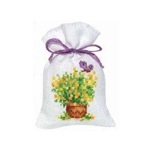  Spring Flowers Sachet Bag Counted Cross Stitch Kit: Home 