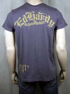 Ed Hardy Death Angel Lover T shirt Dark Gray NEW  
