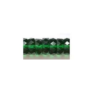  #781 Czech Faceted Disc Christmas Green 10mm   6 beads 