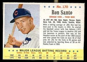 1963 POST CEREAL RON SANTO CUBS #170 NM CONDITION  