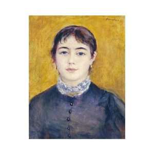  Young Woman Wearing Blue by Pierre Auguste Renoir. size 