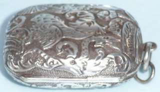 ANTIQUE SILVER SOVEREIGN COIN CASE PURSE CHATELAINE FOB  