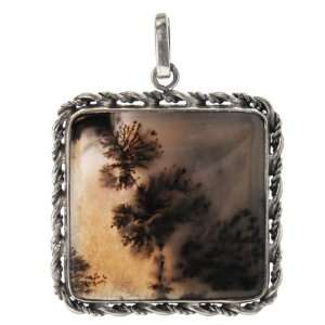  Dendritic Agate and Sterling Silver One of a Kind Large 