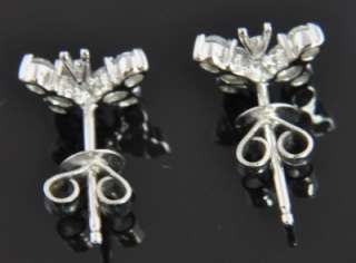 18K White Gold .40 CT Diamond Butterfly Post Stud Earrings  