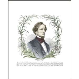  Civil War Print: Jefferson Davis Hand Colored: Home 