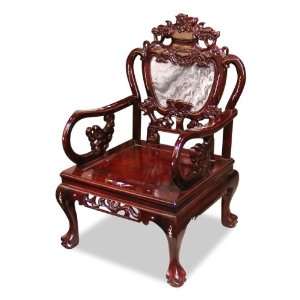 Rosewood Imperial Dragon Chair, Marble Back 