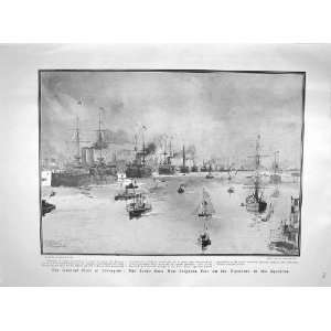  1907 SHIPS LIVERPOOL BERESFORD BRIGHTON SEASIDE HOLIDAY 