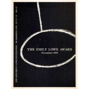  1954 Original Lithograph Joe Emily Lowe Foundation Award New York 