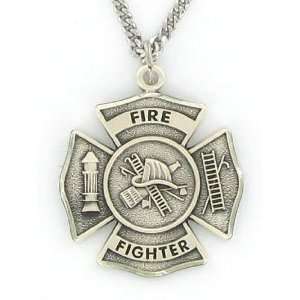 Shield Medal with St Florian on Back Military Jewelry Firefighter 