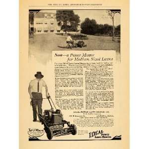 1922 Ad Ideal Power Lawn Mower Yard R. Olds Lansing 