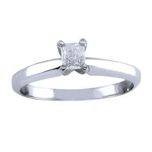  Platinum, Princess Diamond Solitaire Engagement Ring (0.25 