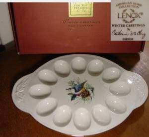 Lenox WINTER GREETINGS Deviled Egg Platter Plate   NEW!  