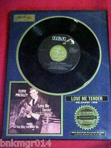 Elvis Presley RIAA Certified Plat Record LOVE ME TENDER  
